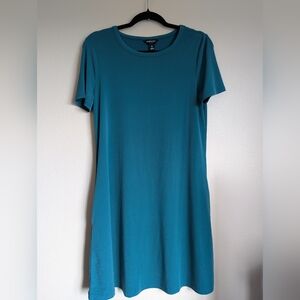 Kenneth Cole Teal Crew Neck Short Sleeve T-Shirt Dress Size M
